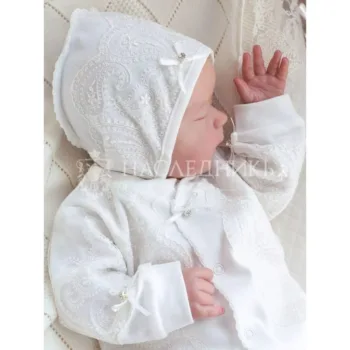 для девочки нарядный комплект на выписку из роддома Наследникъ Выжанова 222-030-ЭК