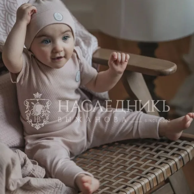 штанишки из сетчатого дышащего трикотажа цв. пудра Наследникъ Выжанова 06001-11002 — изображение 2