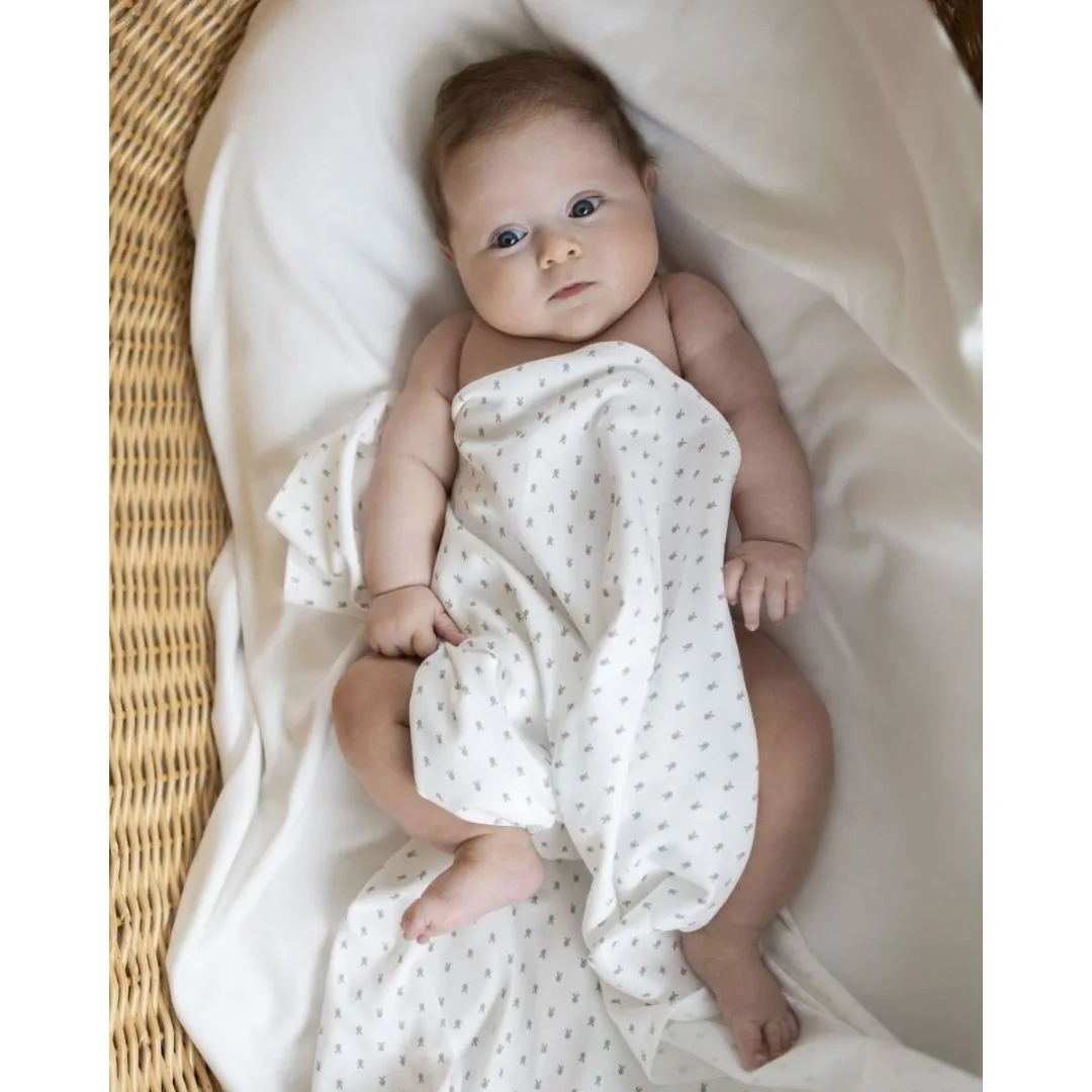 плед-пеленка 110х90 см цв. зайка серый Наследникъ Выжанова 08032-02005