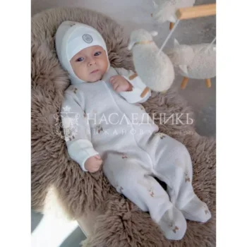 “Зайка” шерстяной комбинезон с капюшоном Наследникъ Выжанова НВ6024-ЭК-БЖ