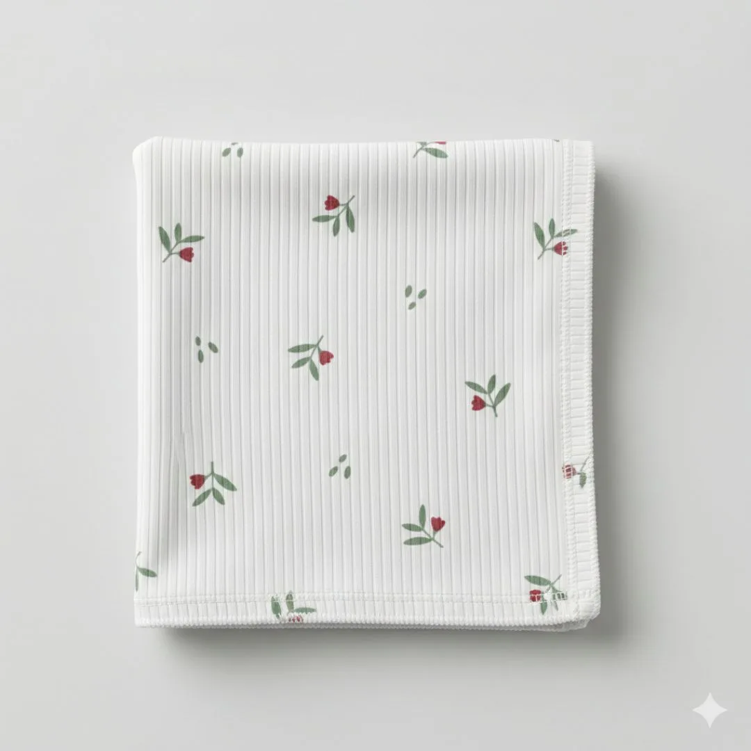 трикотажная пеленка в рубчик для новорожденных 100*90см LS-50104