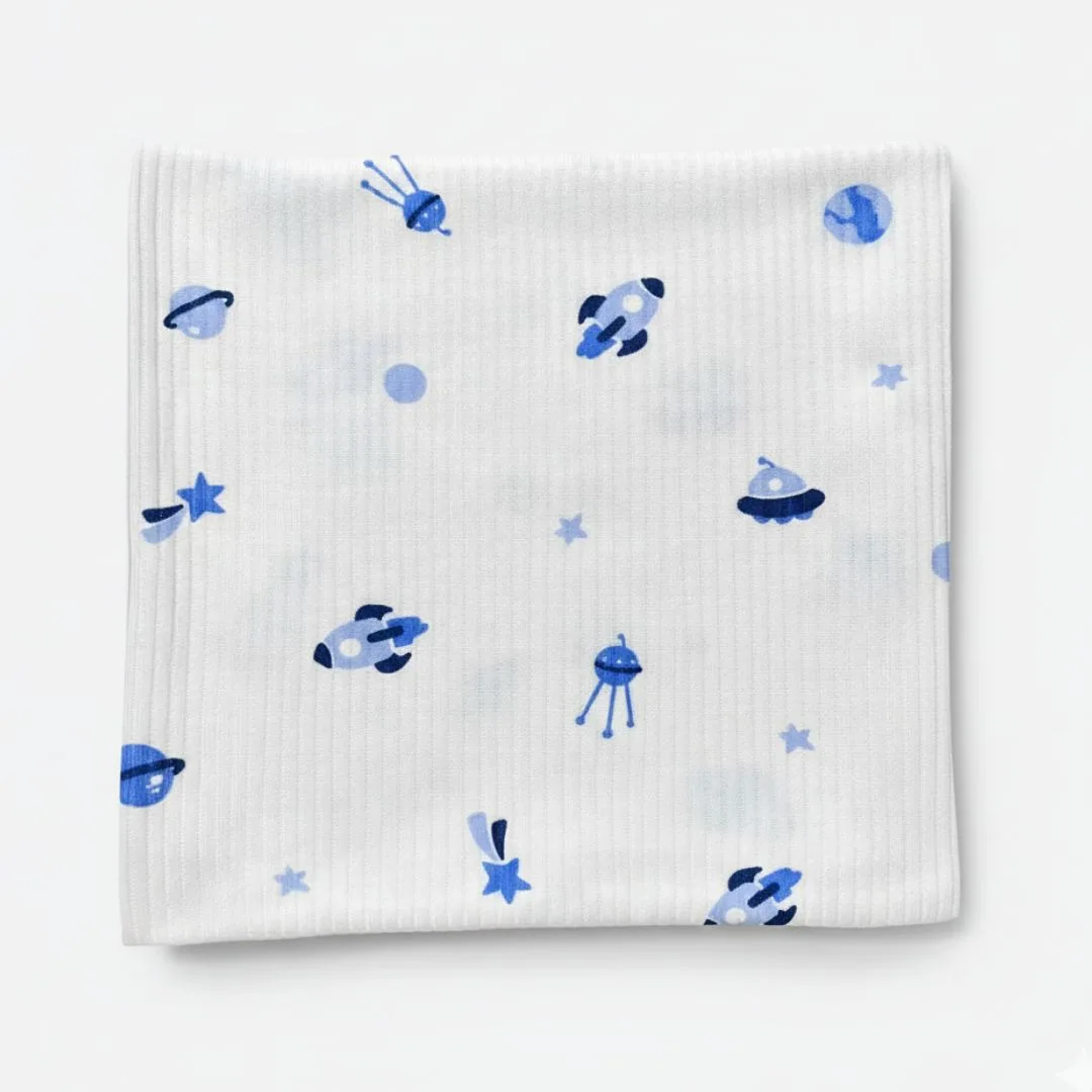 трикотажная пеленка в рубчик для новорожденных 100*90см LS-50115