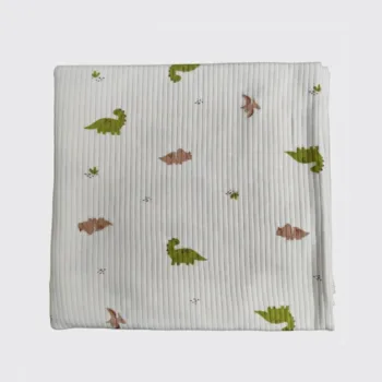 трикотажная пеленка в рубчик для новорожденных 100*90см LS-50133