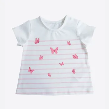 тонкая летняя футболка для девочки из органик хлопка Kitikate S60729