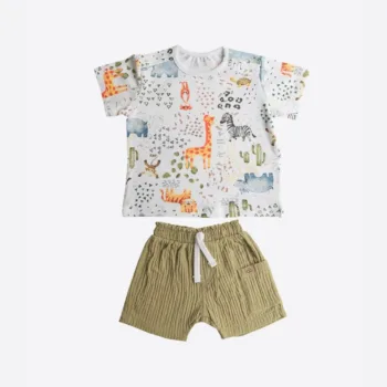 летний костюм двойка: футболка + шорты для мальчика Kitikate S60733