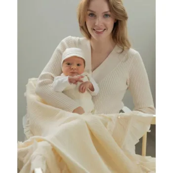 летний нарядный плед из муслина 95х95см Наследникъ Выжанова 08004-03007-009