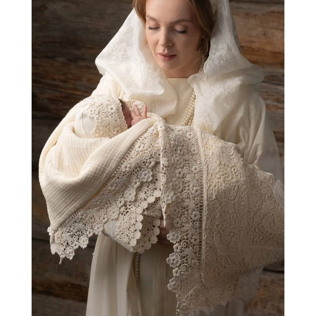 летний нарядный муслиновый плед Салтан 95х95см Наследникъ Выжанова 08005-03007-012 — изображение 5