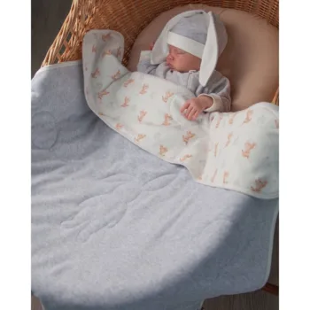 Зайка велюровый конверт плед 80*100см Наследникъ Выжанова НВ001-04008