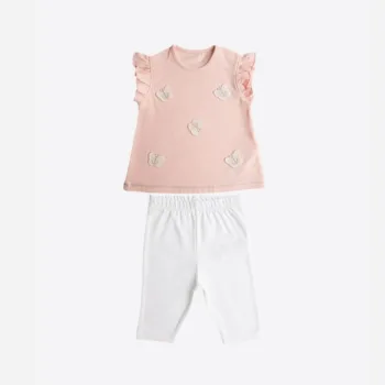 летняя двойка для девочки: футболка с шортами (капри) Kitikate S60744