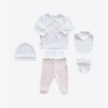 I LOVE MUM & DAD 5 предметник набор для новорожденной девочки Kitikate S60855-02