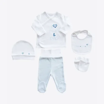 I LOVE MUM & DAD 5 предметник набор для новорожденного мальчика Kitikate S60855-01