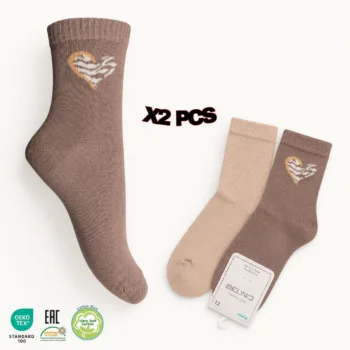 носки детские всесезонные в комплекте 2шт цв. бежевый-кофейный Belino HK27-02