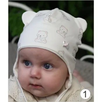 трикотажная шапка на завязках для малышей Marika, Польша J4-4306